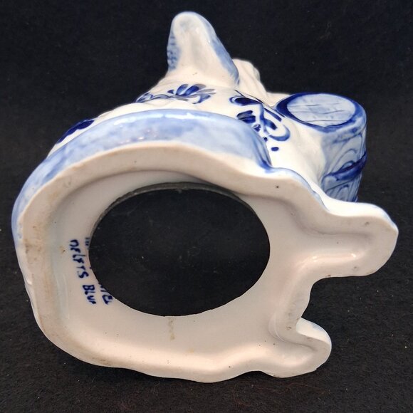 Vintage Delft Blue Ceramic Dog Coin Bank – Hand Painted Blue & White Collectible - Picture 9 of 12